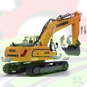 Koparka Liebherr R936 z łyżką i młotem zdalnie sterowana